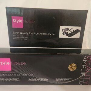 Style House Professional Styling Flat Iron & Accessory Set Leopard - NEW in Box!